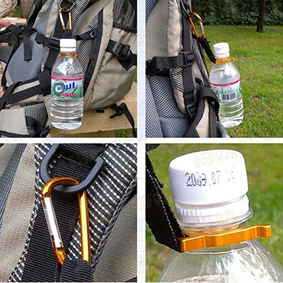 

1PC Aluminum Carabiner KeyChain Hook Clip Camping Equipment EDC Gear Traveller Slide Lock Water Bottle Buckles Snap