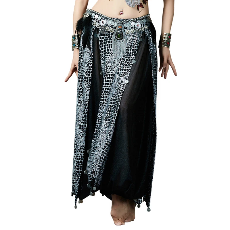 

Belly Dance Chiffon Crocodile Print Harem Pants for Dancing Tribal Dancer Costume Leggings NEW (without belt)
