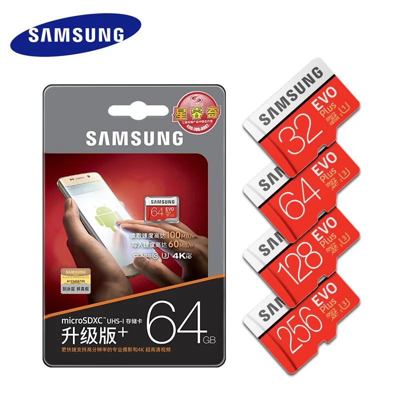 Samsung Evo Plus Micro Sd карта 64 Гб Sdhc Sdxc класс Evo+ класс 10 C10 Uhs Tf карты транс флэш Microsd