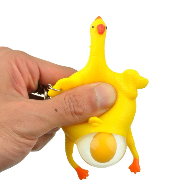 

Novelty Gag Toys Vent Chicken Whole Egg Laying Hens Squeezing Layers Soft Chicken Stress Reliever Funny Decompression Toys