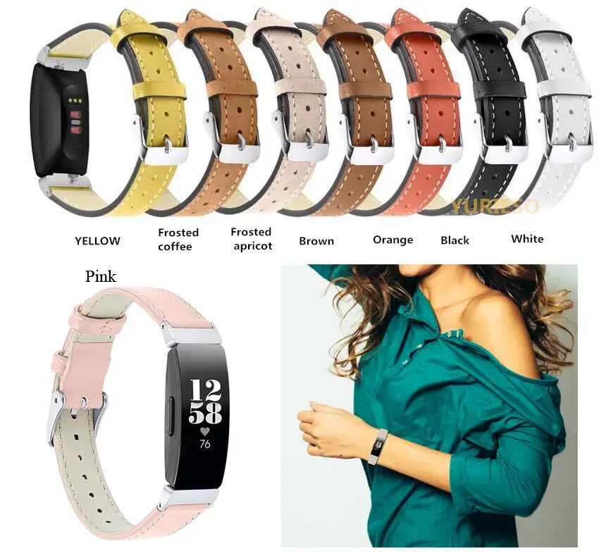 50 настоящий кожаный браслет для часов Ремешок Для Fitbit Inspire / HR фитнес трекеры