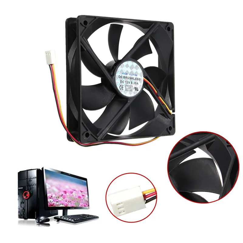 12 فولت 3pin مروحة التبريد 120 ملليمتر x 120 ملليمتر x 25 ملليمتر cpu تبريد الكمبيوتر المكتبية صغيرة صامتة مروحة تبريد كمبيوتر الأسود الحرارة بالوعة
