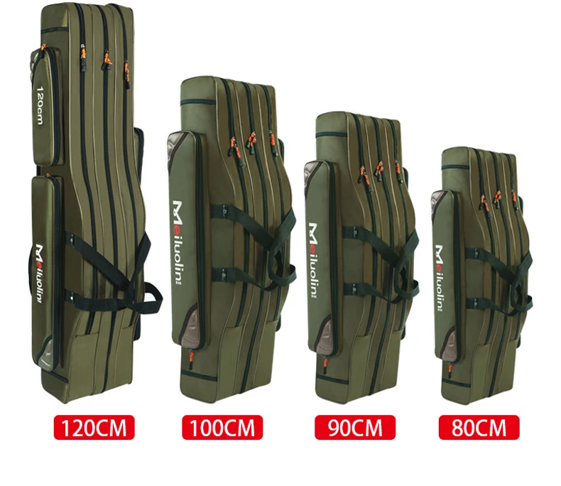 Bolsa de Pesca Vara de Pesca Lona Mais Grosso 3 Camadas 120cm Portátil Dobrável Bolsa Grande Capacidade Mochila Xa115g 2 - 8 ??_10