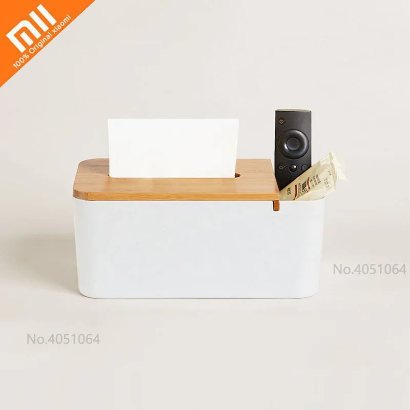 

Xiaomi Plastic Tissue Box Wood Cover Paper Napkins Holder Case Removable For Office Home Organizer Decoration Simple Stylish