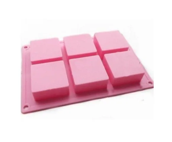 6 Cavities Square Silicone Cake Baking Mold Pan Muffin Cups Handmade Soap Moulds Biscuit Chocolate Ice Cube Tray | Дом и сад