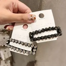 Корейский Модный с кристаллами, со стразами шпилька для женщин полые геометрические прямоугольные заколки для волос заколка для волос