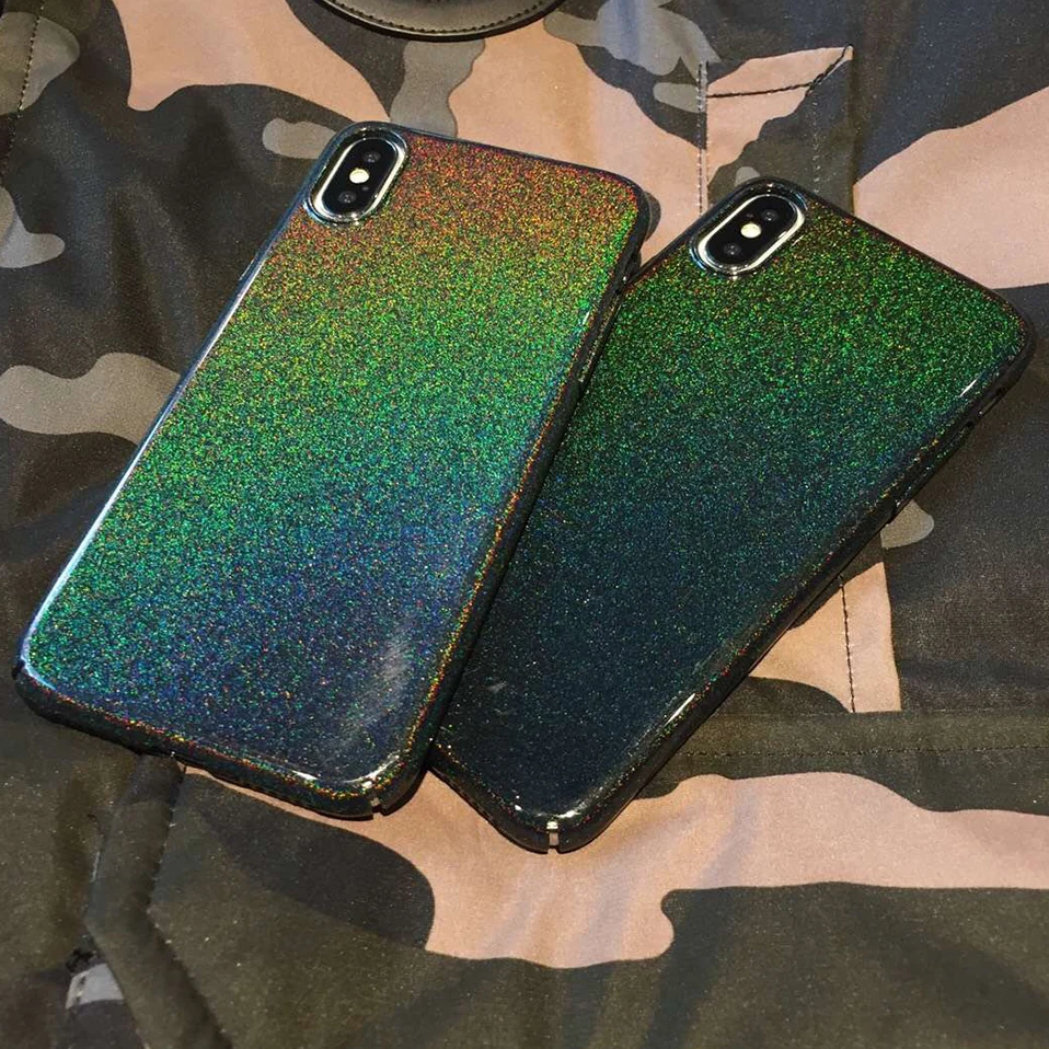 Роскошные Хамелеон блестящий чехол для телефона iphone 6 6s 7 8 плюс стойкая к