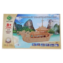 Modelo de Barco dragão Kit de Construção DIY De Madeira 3D Puzzle Brinquedo de Presente