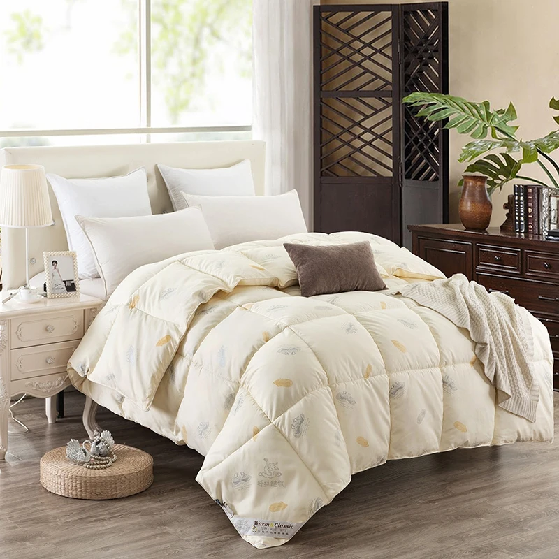 

Milk - white Comforter/Blanket/Quilt/Duvet King Queen Twin Size Handmade Bedding Velvet Quilt High Quality