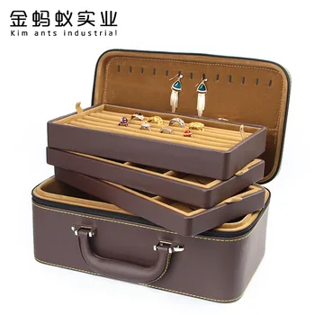 

2019 Caixa Organizadora Free Shipping High-grade Multi-functional Portable Professional Multi-layer Separable Jewelry Boxes