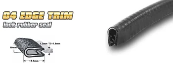 

04# Black PVC Rubber Car Van Boat Interior & Exterior Edge Strip TRIM Lock SEAL With metal flexible Waterproof pillar 118" 300cm