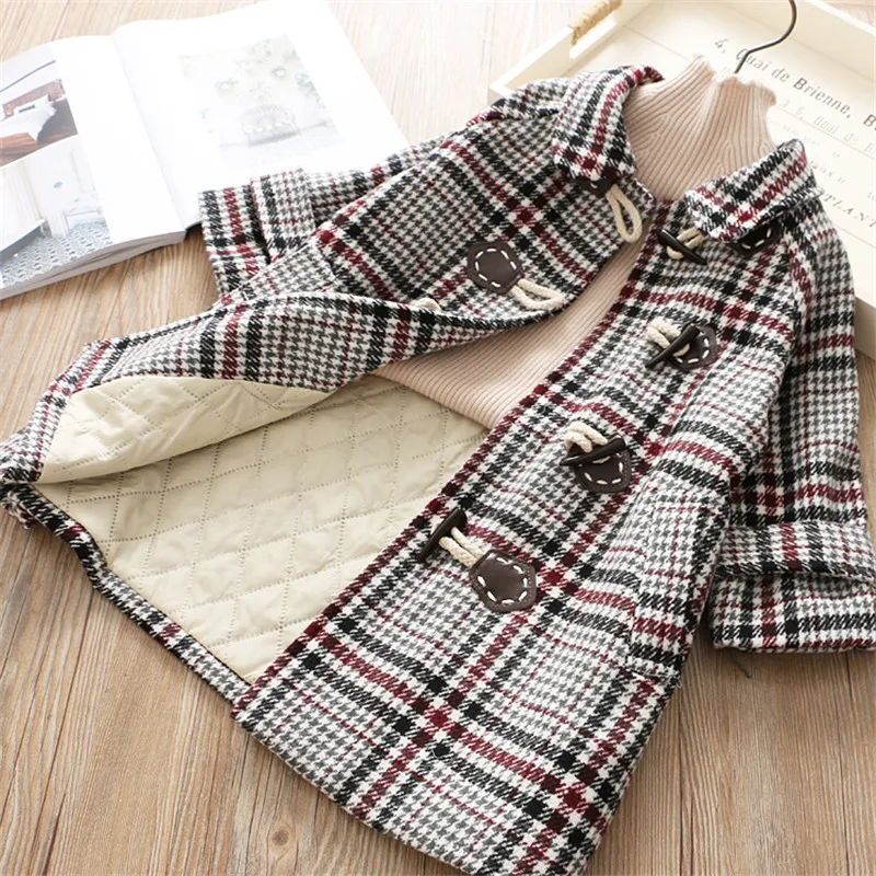 

Kids Girls Coats Fall Jackets Baby Girl Clothes 2018 Fashion Plaid Warm Outerwear Children Teenager 5 6 7 Years Autumn Overcoat
