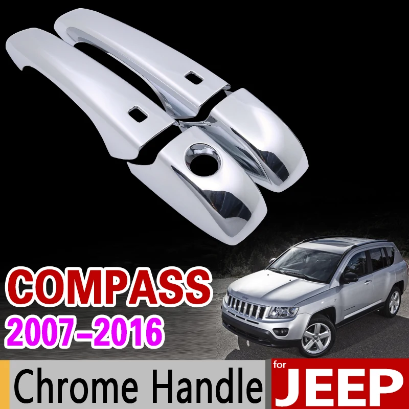 Для JEEP Compass 2007- Хромированная ручка Крышка отделка Набор 2008 2009 2010 2011 2012 2013 аксессуары для автомобиля Стайлинг