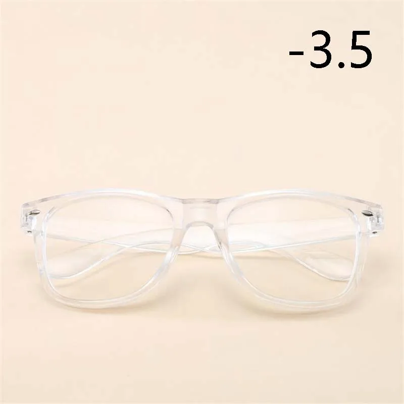 1-1,5-2-2,5-6,0 готовые близорукие очки для близорукости прозрачные белые черные оправы близорукие диоптрии очки - Цвет оправы: Myopia 350 (-3.5)