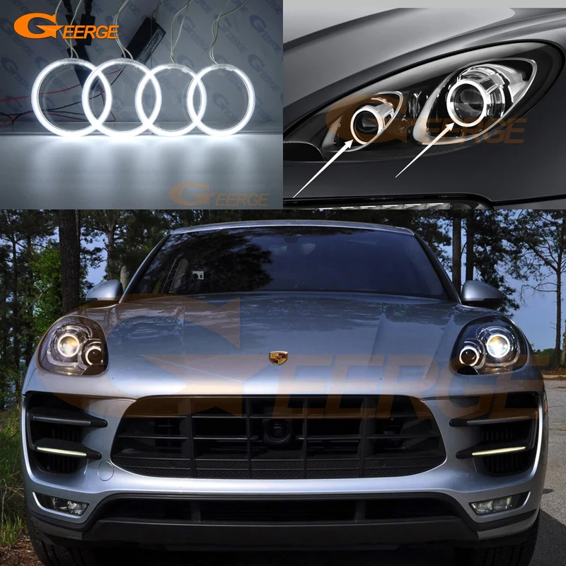 

For Porsche Macan 2015 2016 Excellent Angel Eyes Ultra bright headlight illumination CCFL angel eyes kit Halo Rings