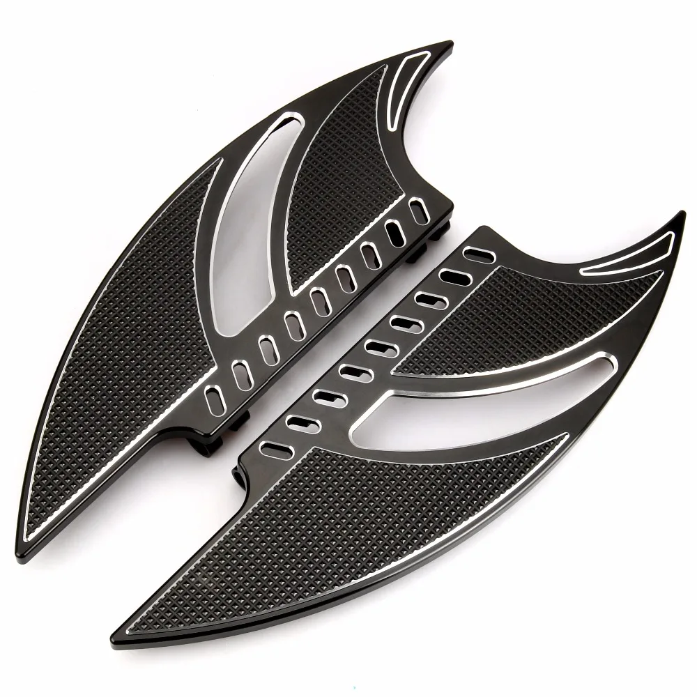 Cnc Tomahawk Black Front Driver Stretched Floorboards For Harley
