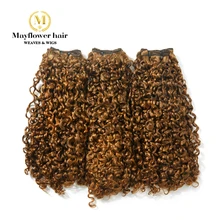 Mayflower Фунми волосы крошечные локон 1/2/3 Связки Смешанная Длина 10-1" двойные вытянутые волосы Remy пикселей curl цвет#30