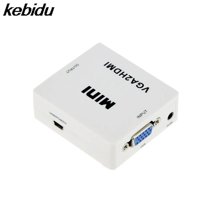 Kebidu 1080P мини VGA к HDMI адаптер Разъем для проектора ПК ноутбук HDTV с конвертер аудио