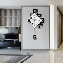 Creative digital clock fashion European style living room wall clock Wooden decorative quartz wall clock Creative digital clock fashion European style living room wall clock Wooden decorative quartz wall clock