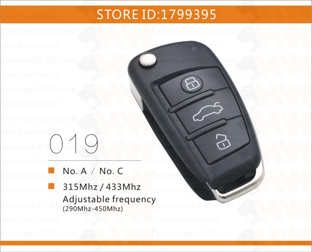 free shipping NO.C audi style rolling code Universal Gate Garage Door ...