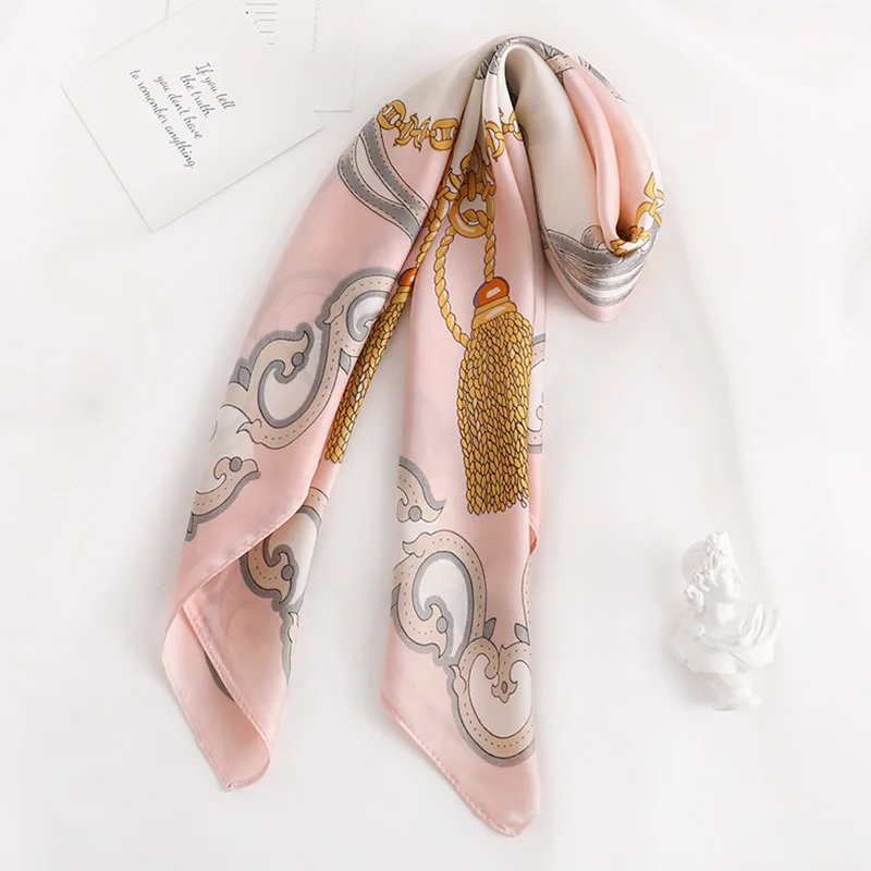 2019 New Square Scarf Women Fashion Silk Scarves and Wrap Ladies Retro Spring Summer Print Office Hair Neck foulard 2019 New Square Scarf Women Fashion Silk Scarves and Wrap Ladies Retro Spring Summer Print Office Hair Neck foulard
