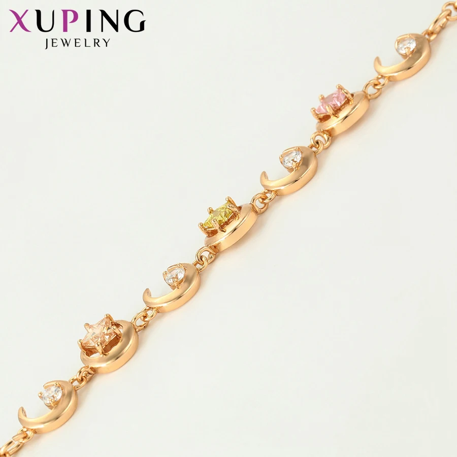 Xuping модный винтажный браслет в форме звезды и Луны, изысканный браслет для женщин, ювелирные изделия на День святого Валентина, подарки S104-75819