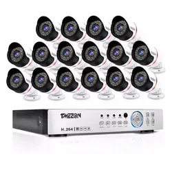 Tmezon HD 16CH 1080 P DVR 16 шт. AHD 2.0MP 1080 P Камера видеонаблюдения Системы открытый Водонепроницаемый ИК ночное видение комплект