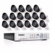 Tmezon HD 16CH 1080P DVR 16Pcs AHD 2.0MP 1080P Camera Security Surveillance CCTV System Outdoor Waterproof IR Night Vision Kit