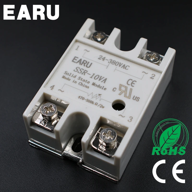 

1pcs Solid State Relay Module SSR-10VA 10A 500K ohm TO 24-380V AC SSR 10VA Resistance Regulator