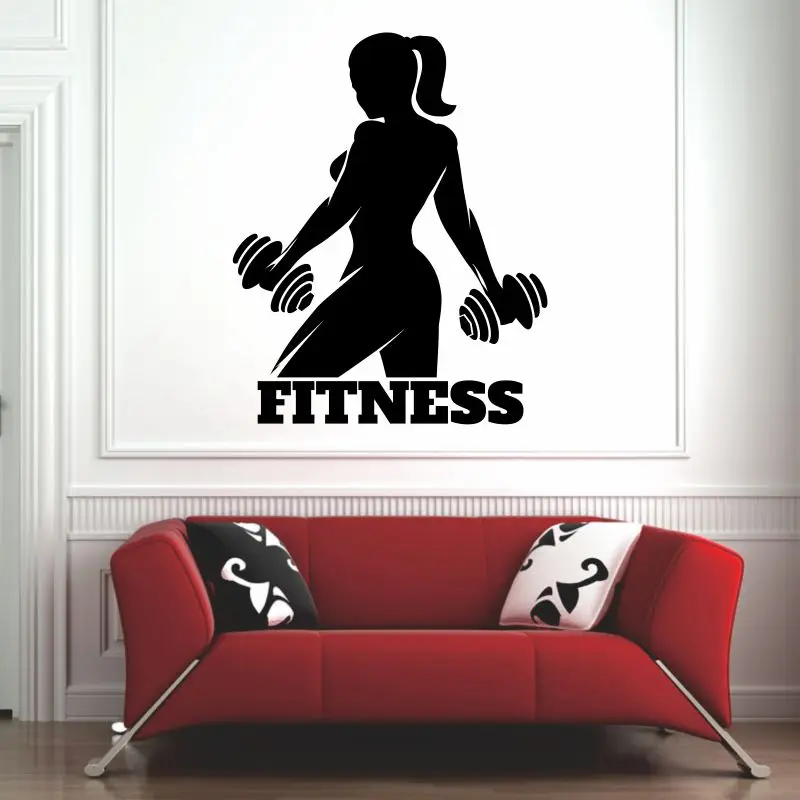 Dctal GYM wall sticker etiqueta engomada del nombre del gimnasio fitness CrossFit Barbell Decal Cuerpo-etiquetas engomada