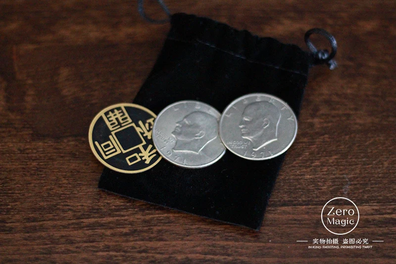 

Free shipping Colorful coin 2.0 (one dollar version) Flying dollars coins,super triple coin, Trick,magic tricks,props comedy