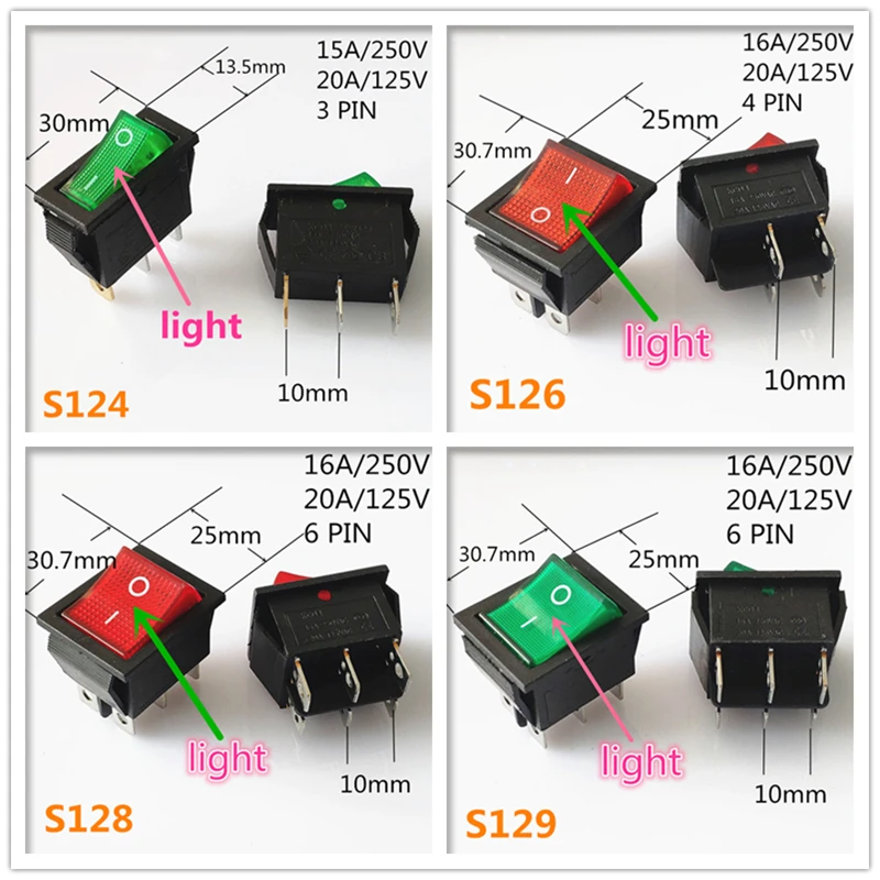 SPST KCD 3PIN 6PIN вкл/выкл квадратная лодка кулисный переключатель DC AC 6A/250V Автомобильная приборная панель пластиковый переключатель дропшиппинг