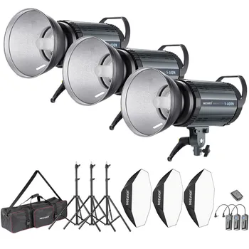 

Neewer 1200W Studio Strobe Flash Photography Lighting Kit: (3)400W Monolight+(3)Reflector Diffuser+(3)Softbox+(3)Light Stand