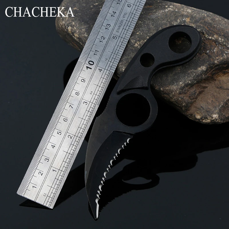 

CHACHEKA 56HRC High Hardness Fixed Blade ABS Scabbard Claw Karambit Outdoor Tactical Survival Knife Hunting Knives Camping Saw