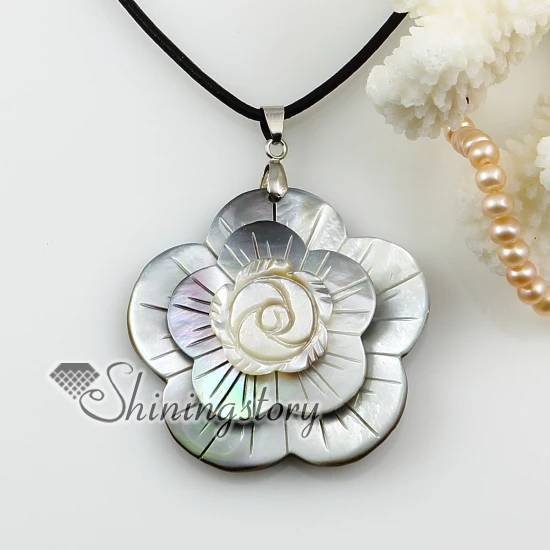 

flower cameo white seashell mother of pearl oyster sea shell freshwater pearl necklaces pendants 2013 cheap handmade jewelry