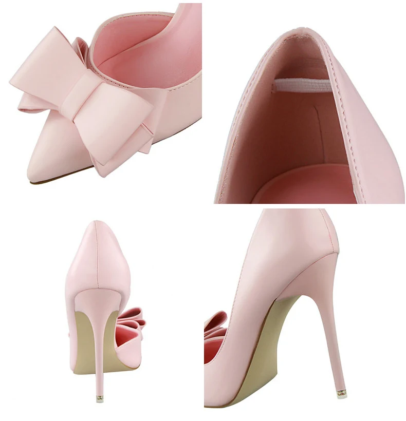 Women's Pumps Womens High Heels Shoes Butterfly-knot Slip-On Sexy Women High Heels Shoes Brand Party Women Pumps Yellow Size 8 (13)