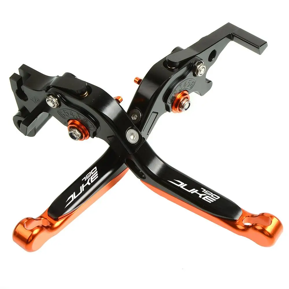 For KTM 790 DUKE 2018 UP Motorcycle Accessories CNC Aluminum Adjustable Folding Extendable Brake Clutch Lever With 790 Duke Logo For KTM 790 DUKE 2018 UP Motorcycle Accessories CNC Aluminum Adjustable Folding Extendable Brake Clutch Lever With 790 Duke Logo