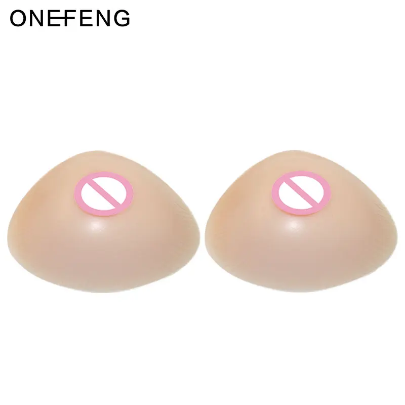 

ONEFENG Silicone False Breasts Realistic Artificial Triangular Shape Big Boobs Crossdresser Who Love Big Chest 1800-2400g/pair