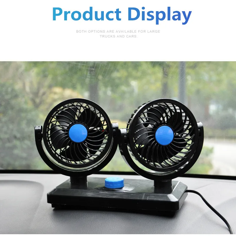 12 V/24 V USB 360 градусов вращение Регулируемый автомобильный воздушного охлаждения с двумя головками вентилятор с низким Шум Авто охладитель воздуха Вентилятор Автомобиль комплектующие для потолочного вентилятора