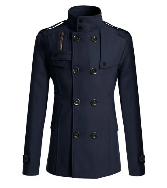 MRMT Брендовое Новое мужское шерстяное пальто Mao для мужчин, длинный костюм, шерстяная ветровка, Мужское пальто, верхняя одежда - Цвет: Тёмно-синий