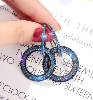 

2020 NEW 925 silver needle rhinestone circle crystal from Swarovskis long Woman temperament personality wild earrings