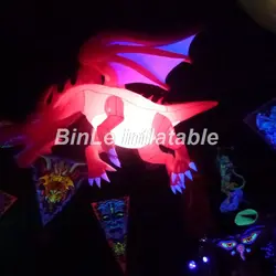 Творческий 3 м гигант висит fly красный надувной дракон с подсветкой для вечерние украшения