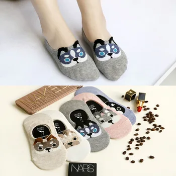 

New style kawaii socks cool summer Women Invisible Socks Low Cut lovely cute Cartoon dog 3D socks lady kawaii socks