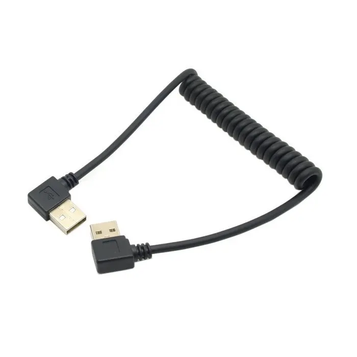 

CY Stretch 90 Degree Right Angled USB A Type Male to 90 Degree Angled USB Male Data Charge Cable