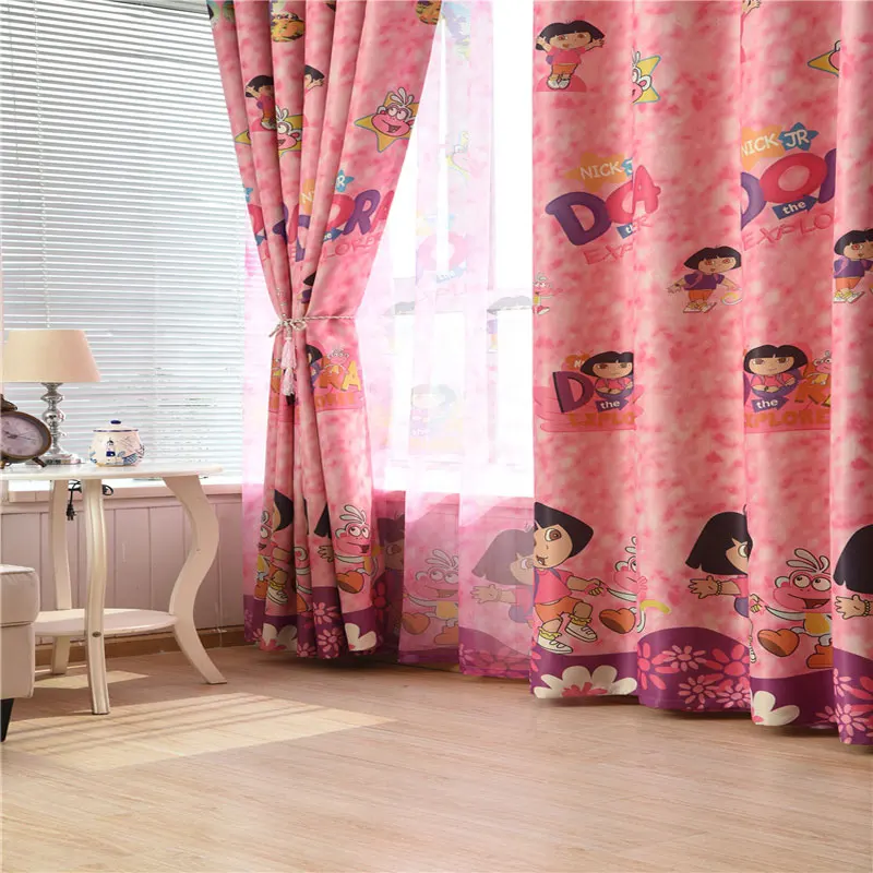 

Pink Cartoon Curtains Girl Princess Children Kids Room Tulle Curtains For Windows Bedroom Drapes