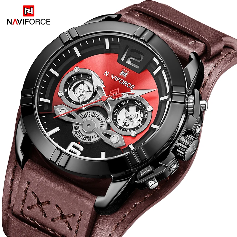 Часы наручные NAVIFORCE Мужские кварцевые модные спортивные роскошные брендовые