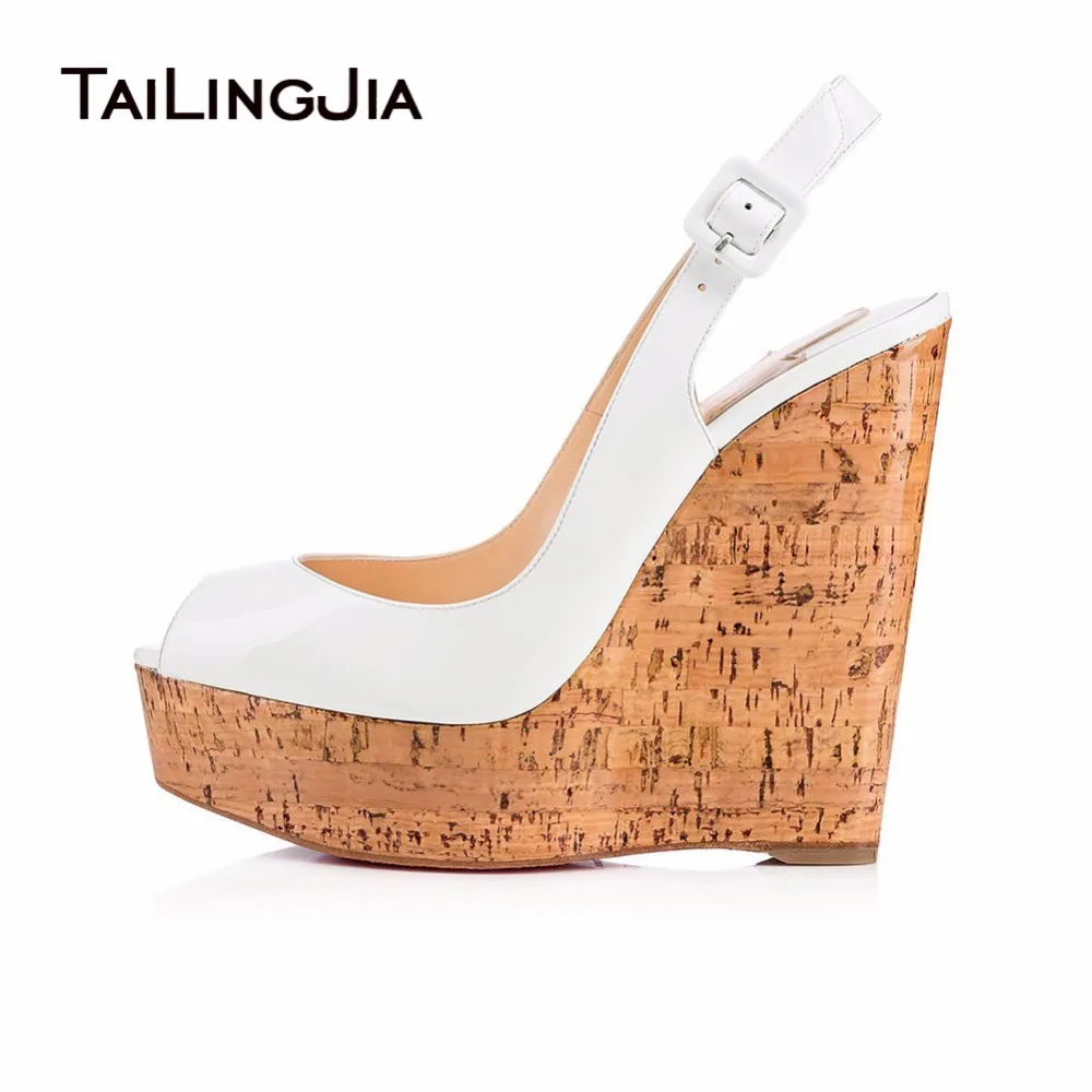 wedge heel open toe shoes