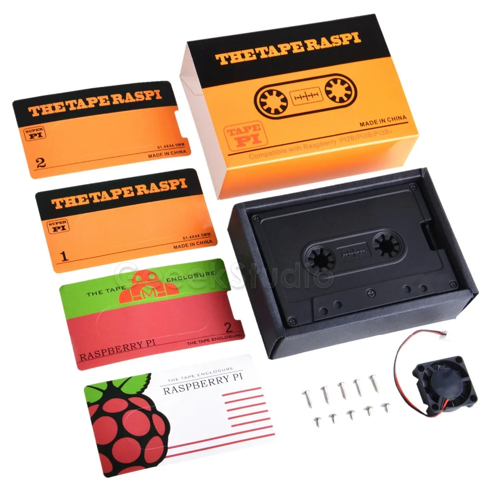 Оригинальный черный ABS магнитная лента корпус Коробка Чехол для Raspberry Pi 3 B +/3 B/2 B/B
