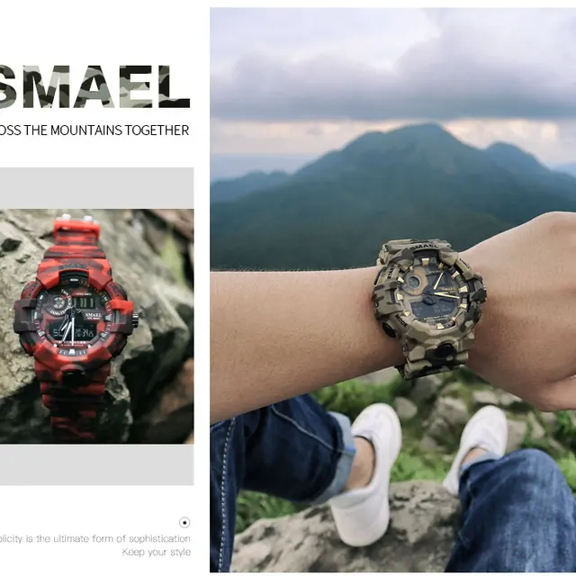 SMAEL Brand Luxury Cowboy Sport zegarek nowy mężczyźni Military Zegarki Analog Army cyfrowy Writwatch 8001 wodoodporny zegar mężczyźni Watch tanie i dobre opinie Quartz Wristwatches Complete Calendar Shock Resistant Rattrapante Stop Watch LED display Auto Date Water Resistant Chronograph Back Light Multiple Time Zone Alarm Perpetual Calendar SMAEL Brand Luxury Cowboy Sport zegarek nowy mężczyźni Military Zegarki Analog Army cyfrowy Writwatch 8001 wodoodporny zegar mężczyźni Watch tanie i dobre opinie Quartz Wristwatches Complete Calendar Shock Resistant Rattrapante Stop Watch LED display Auto Date Water Resistant Chronograph Back Light Multiple Time Zone Alarm Perpetual Calendar