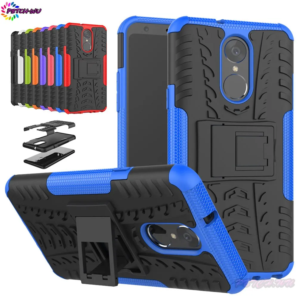 Coque For LG LG Q Stylus Plus Q710NAW LMQ710NAW Plastic Box Silicone TPU Phone Bracket Case For LG LM-Q710NAW Armor 2 in 1 Cover